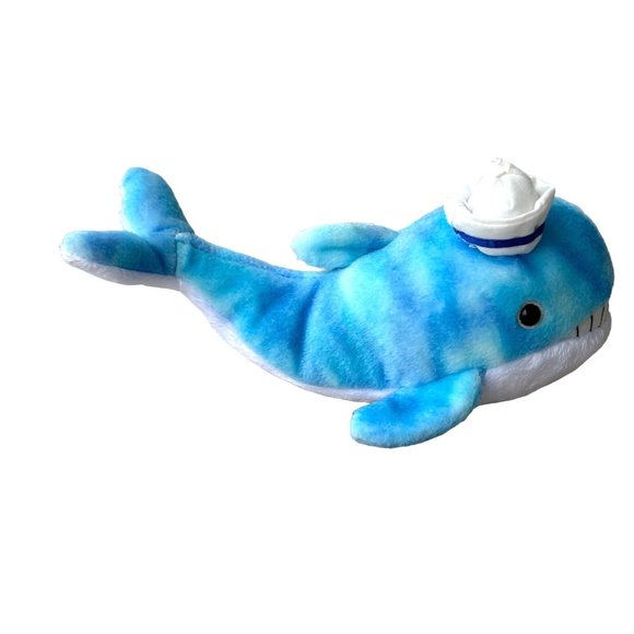 Ty Captain the Whale Beanie Baby 2004 8” x 5” Blue White Handmade China Vintage - Picture 9 of 17